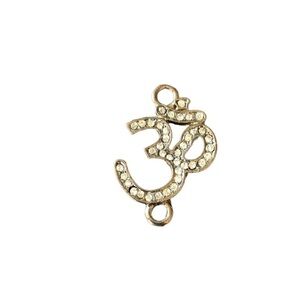 Pewter and Crystal Om Charm